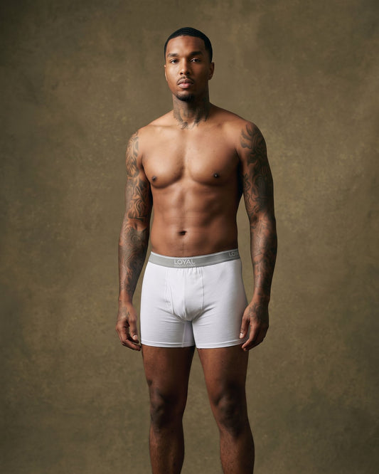 White Boxer Brief, worn