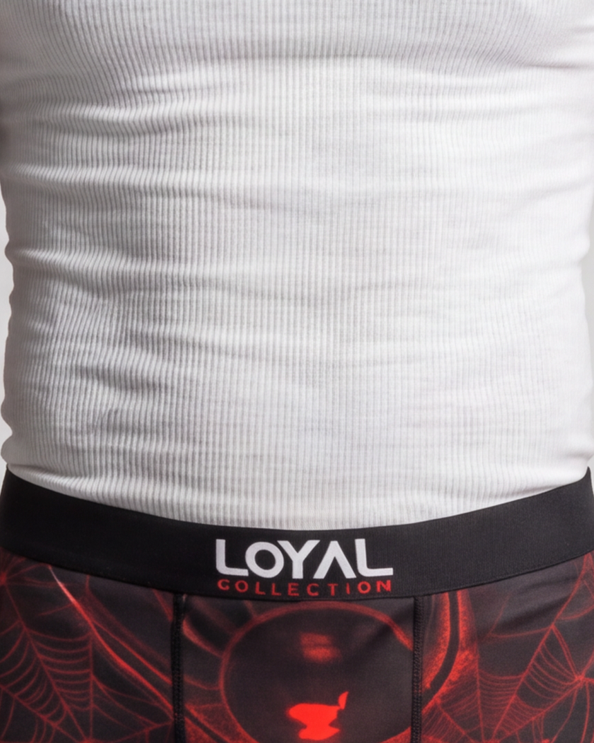 Spiderweb Boxer Brief worn, close detail