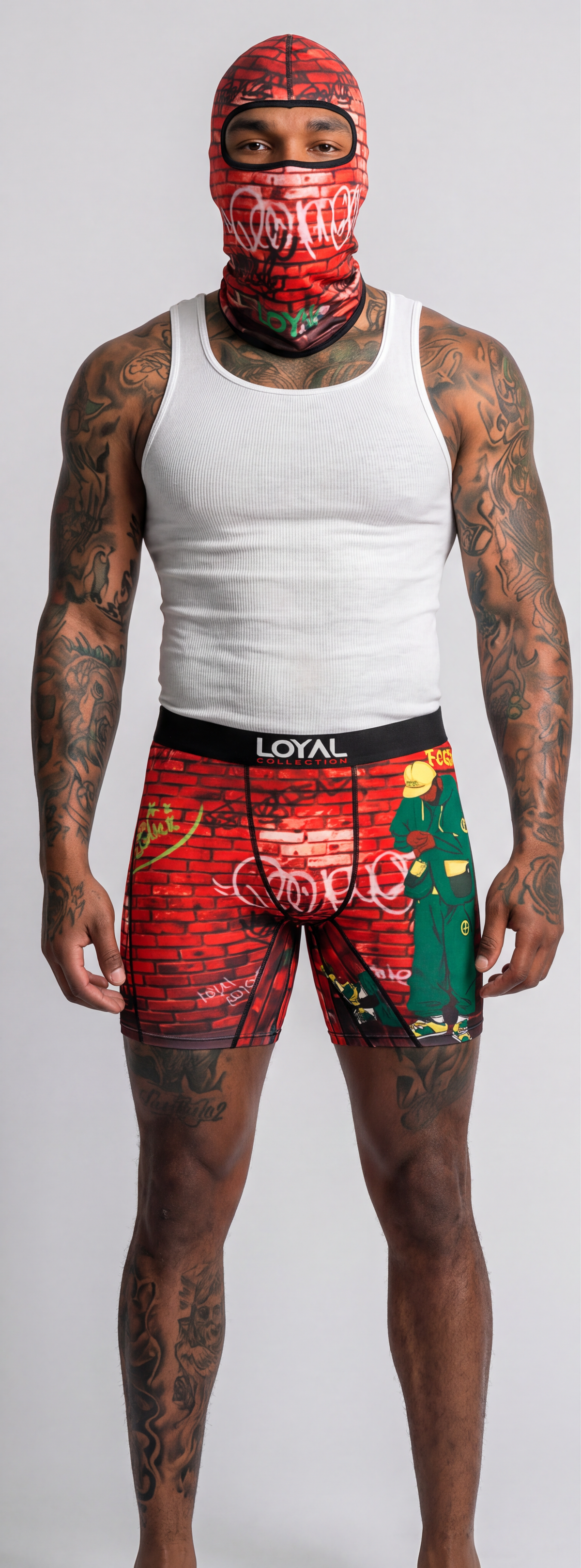 Brick Graffiti Boxer Brief worn, studio