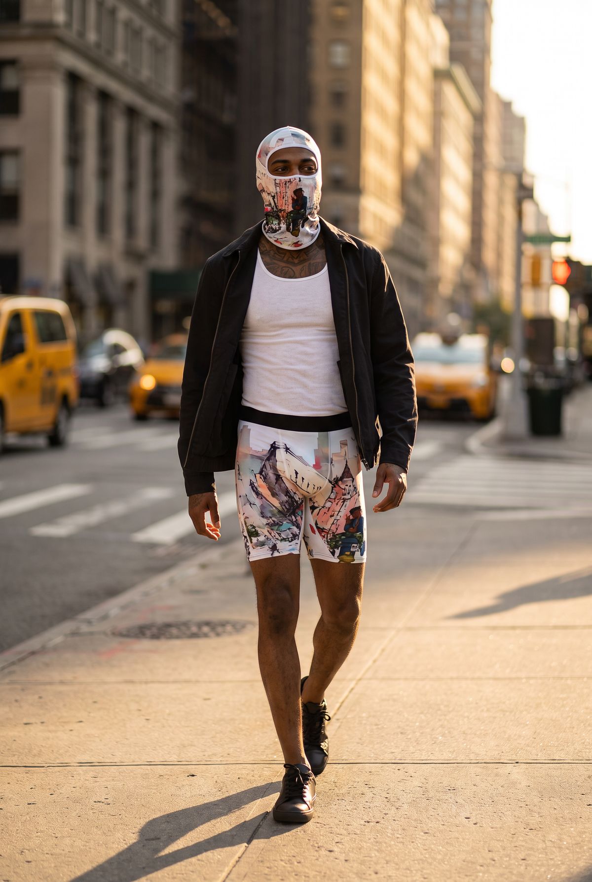 Cityscape Boxer Brief worn on a New York street