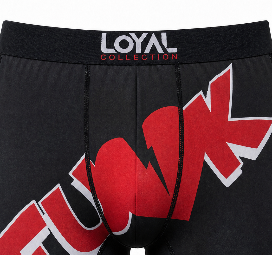 FUNK Black Boxer Brief, waistband and pouch detail