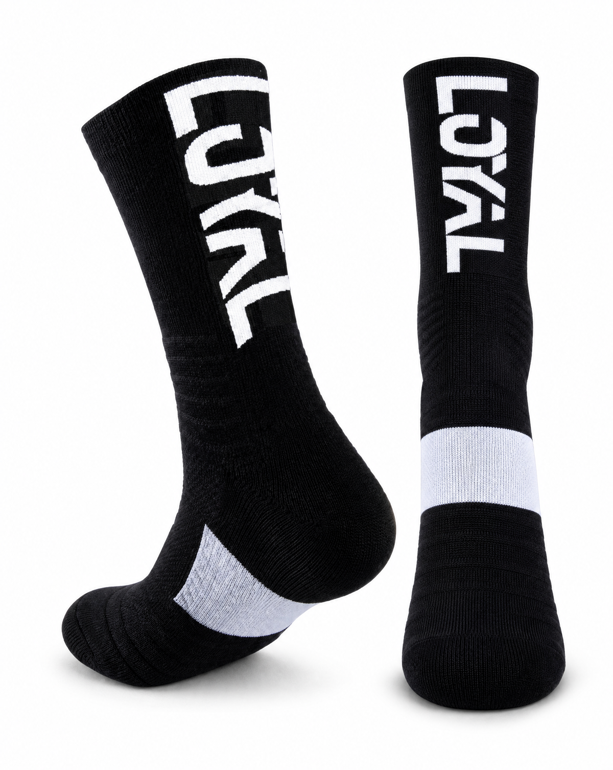 Black and White Crew Socks, front view