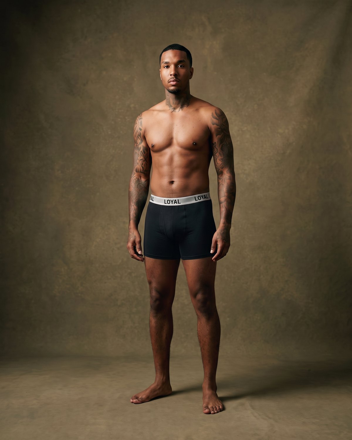 Black Boxer Brief, worn