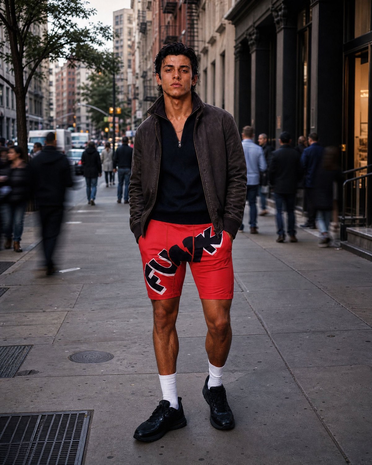 FUNK Red Boxer Brief, worn