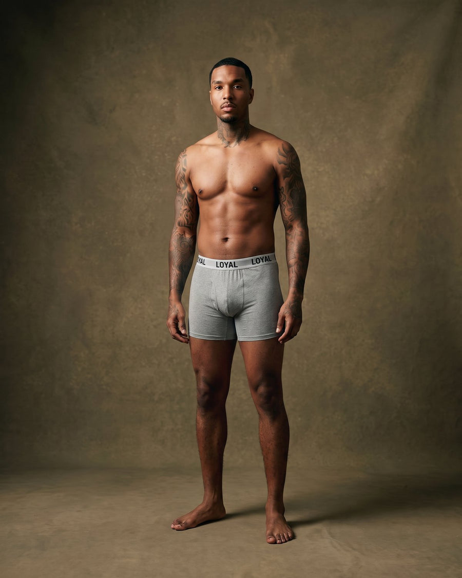Gray Boxer Brief worn