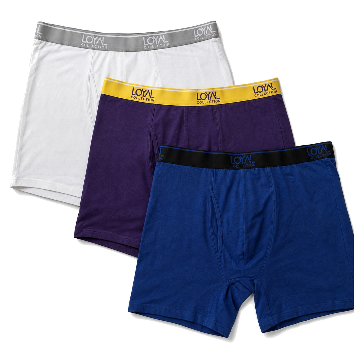 3 Pack Blue, White and Purple