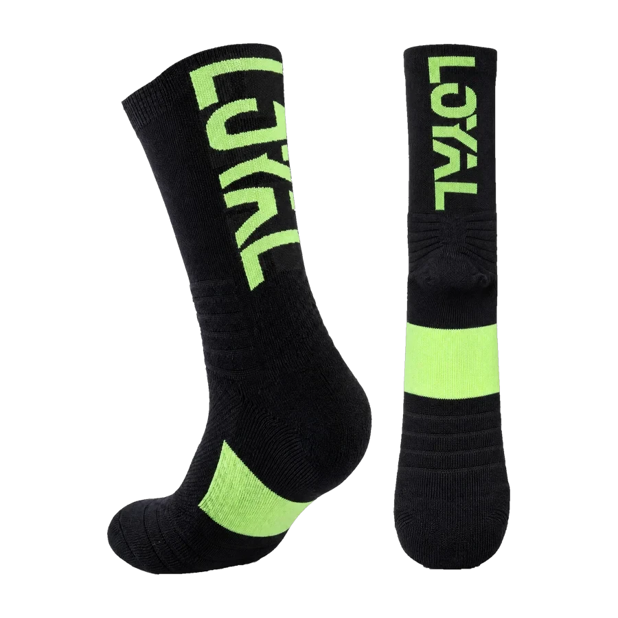 Black and Green Crew Socks