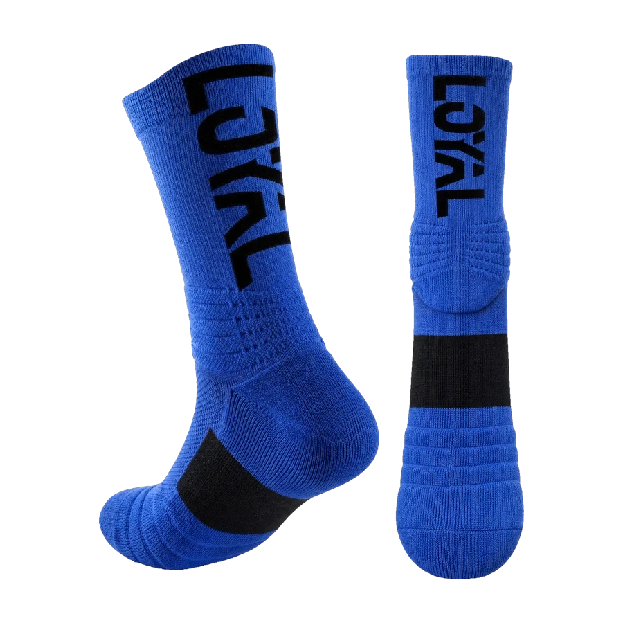 Blue and Black Crew Socks