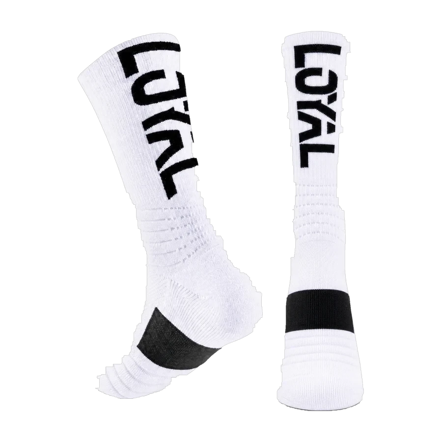 White and Black Crew Socks
